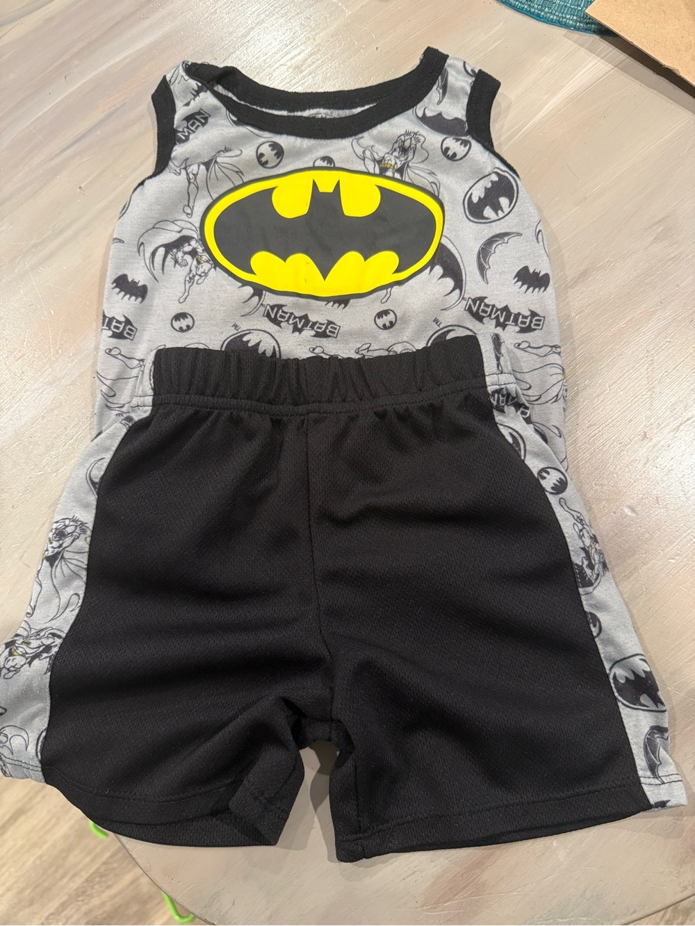 Batman Black & Yellow Tank Top and Shorts Set